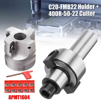 

WOLIKE C20 FMB22 Face Milling CNC Cutter BAP400R-50-20 Cutter With 10pcs APMT1604 Carbide Inserts CNC Tool