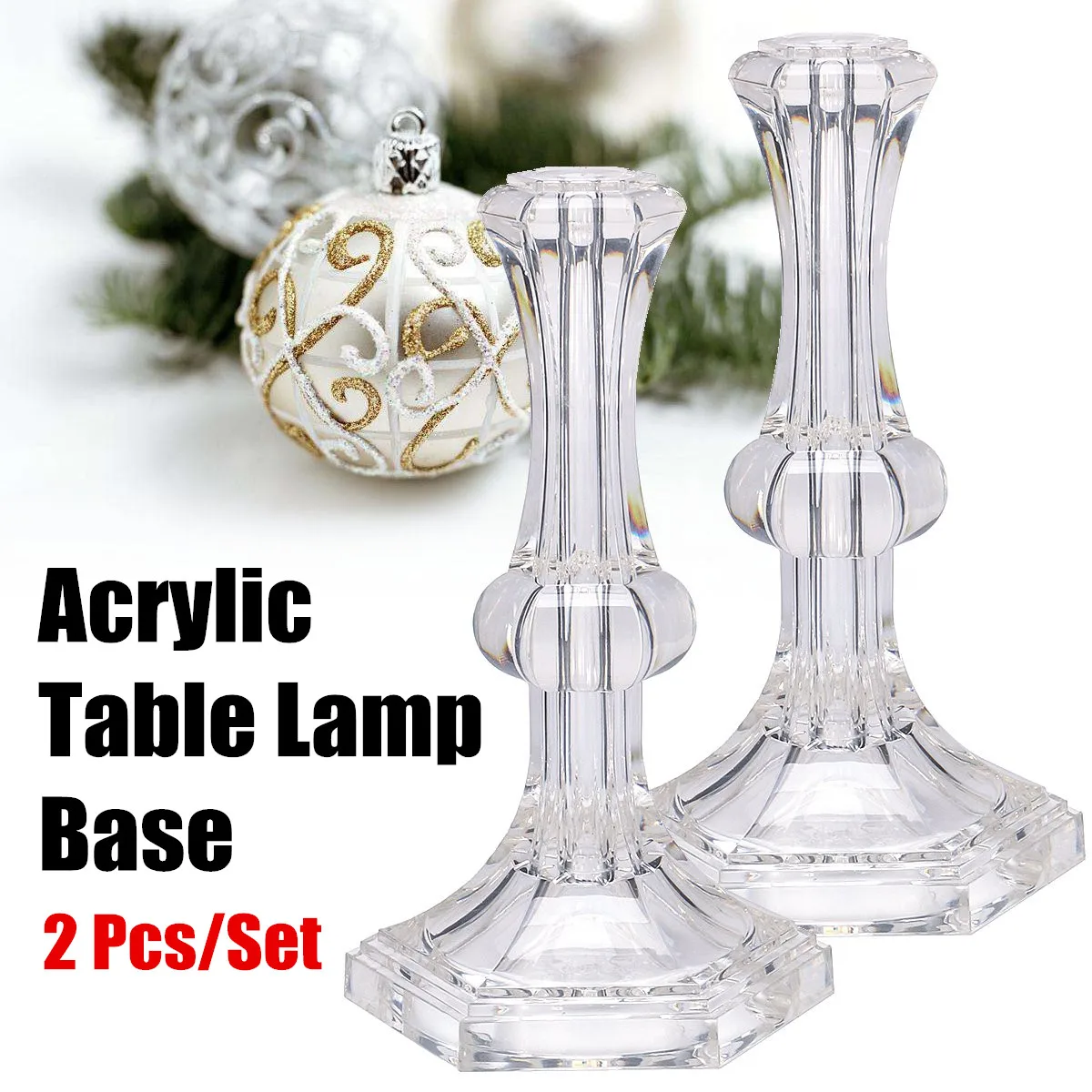 Elegant Romantic Acrylic Candle Holder Stand Supplies Candlestick Home