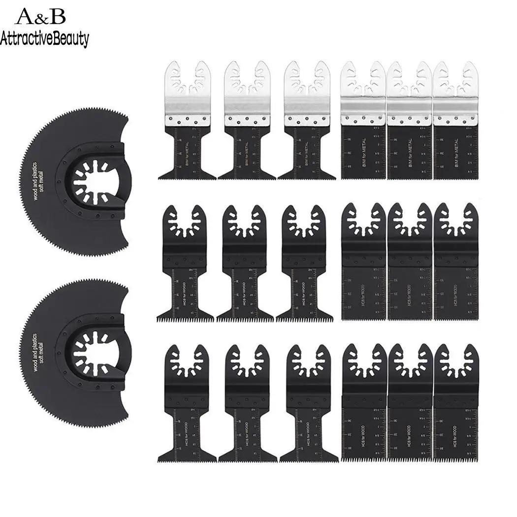 

20PCS Multi-tool Oscillating Saw Blades Set Woodworking Black Cutter Power Multi-functional Tools