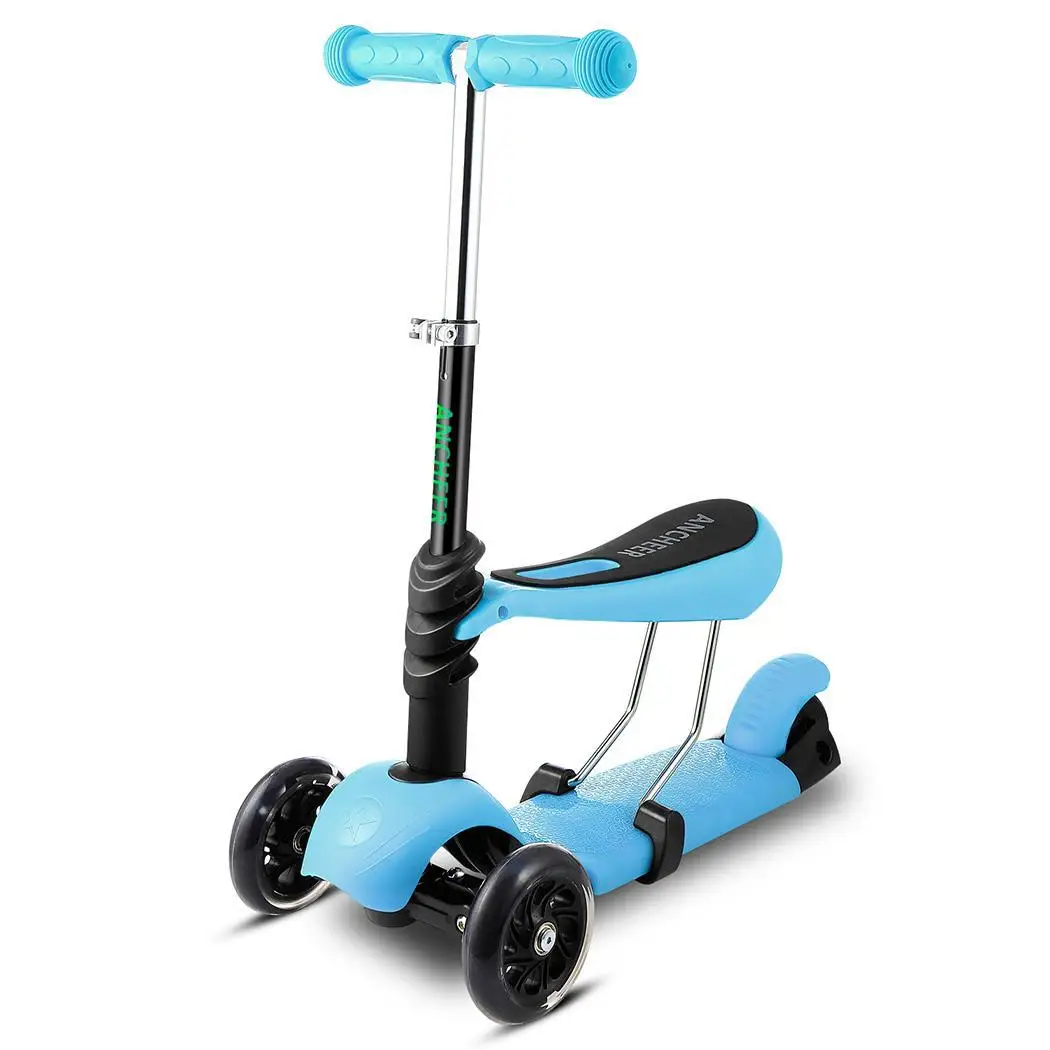 

ANCHEER Child Kids 3-Wheel Mini Kick Scooter with Adjustable Handle T-Bar and Seat