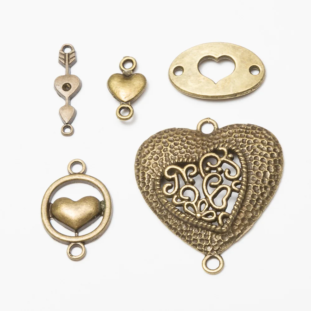 

Romantic Heart Pendent Gifts For Women Fit DIY Jewelry Necklace Making Fit Pet Cat and Dog Collars Bells Accessories Vintage