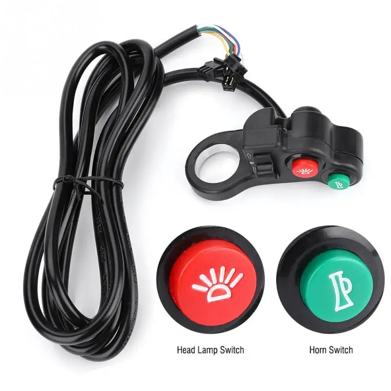 2-in-1 Head Light Horn Turn Signal Switch Button for Motorcycle E-Bike Scooter