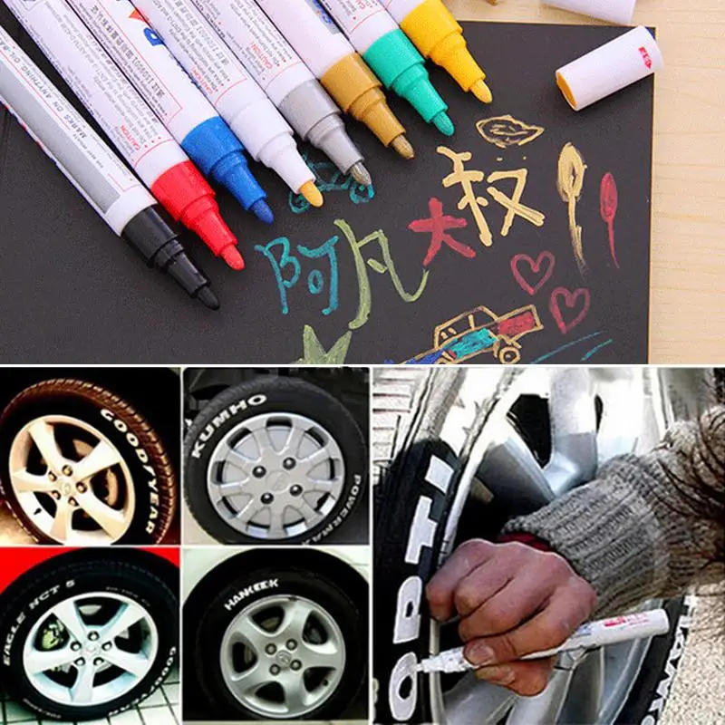 

1PC 5 Colors UniversalCar Motorcycles Tires Tire Tread Markers Paint Pen DIY Album Black Cardboard Markers Hot Selling