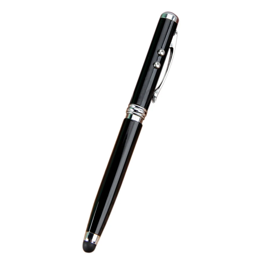 

New-Led Light Press Screen Capacitor Pen 4 In 1 Multifunctional Type Handheld Ballpoint Pen Metal Body Electronic Press Pen