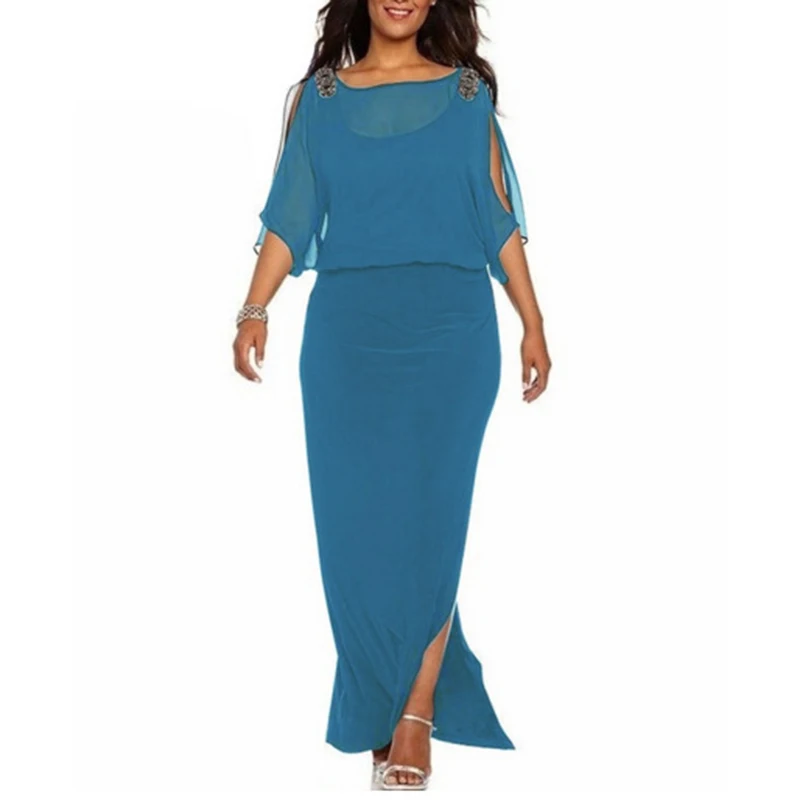 

Women’s Clothing Chiffon Half Sleeve Party Casual Formal Long Dress Plus Size