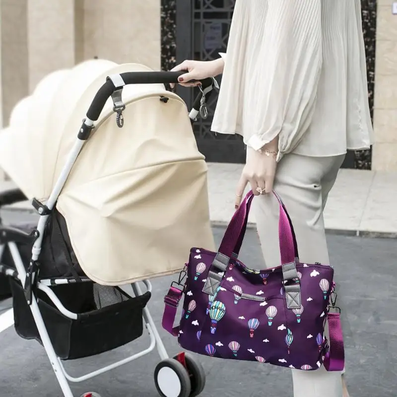 Модная женская нейлоновая сумка для подгузников с принтом, водонепроницаемая сумка для беременных на молнии, сумка для пеленок через плечо, сумки для подгузников