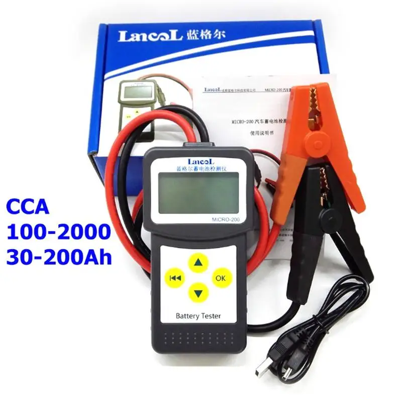 

MICRO-200 Automotivo Battery Digital CCA Battery Analyzer Car Battery Tester 12V Diagnostic Tool With USB For Printing