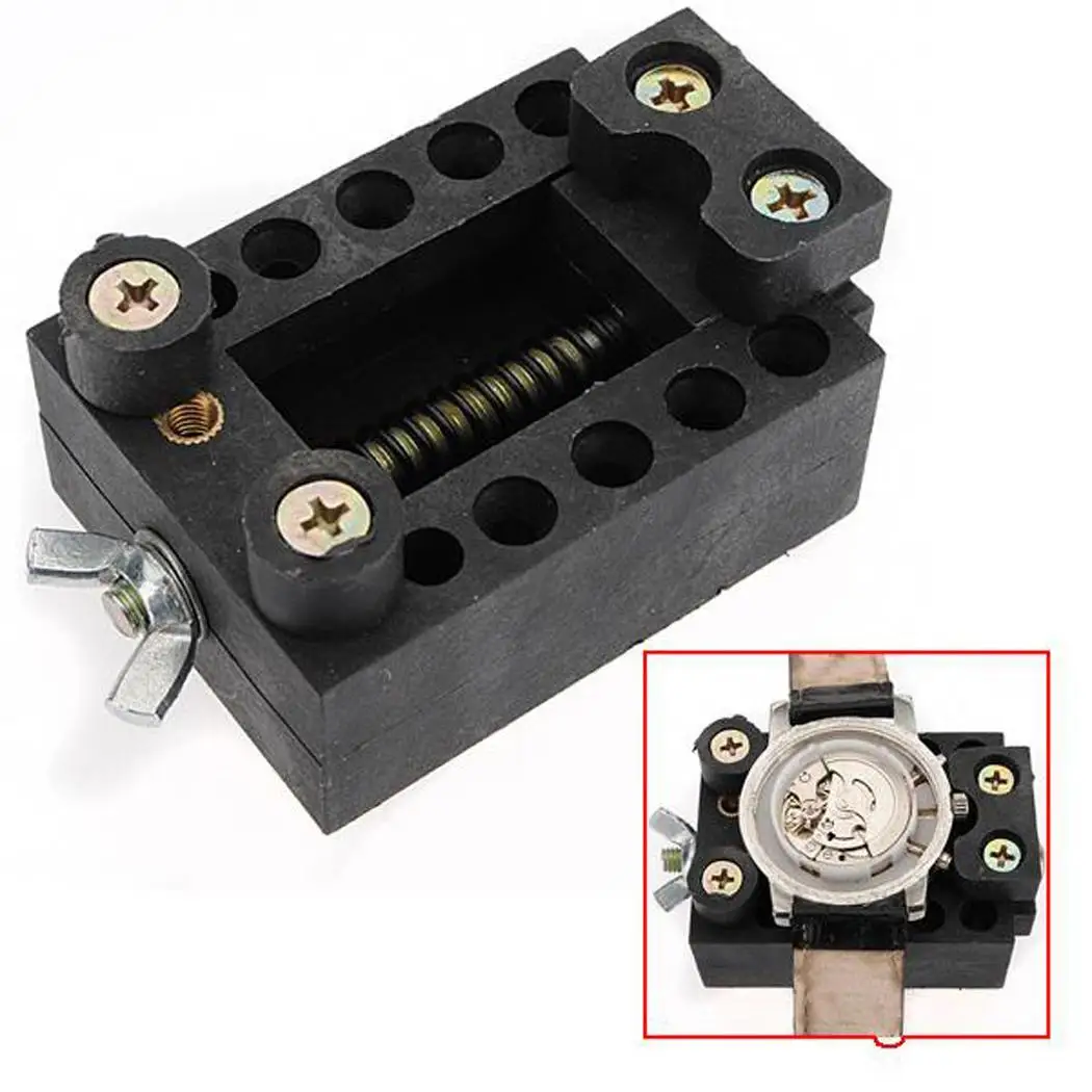 Black Chrome Vanadium Steel Watch Repairing Base 0.04 kg Fixing watch Tool | Наручные часы