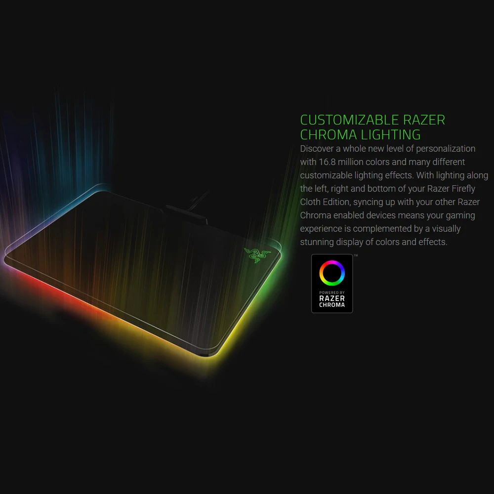 Коврик для мыши Razer настраиваемый коврик с подсветкой хромированный usb разъемом