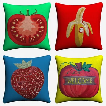 

Simple Fruit Artwork Minimalist Decorative Cotton Linen Cushion Cover 45x45cm Throw Pillow Case For Sofa Home Decor Almofada