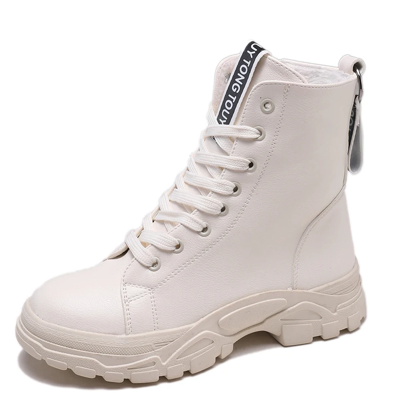 

Winter Martin Boots Velvet High Top Platform Ankle Boots Woman Black Sneakers White Casual Shoes Woman Chunky Sneakers