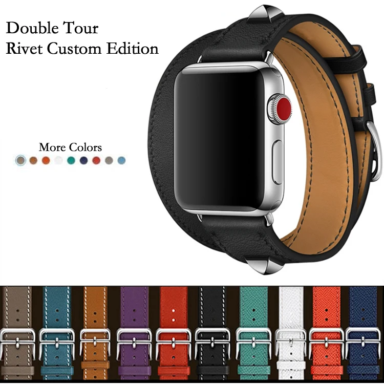 Новые Натуральная кожа Double Tour и Revit часовой ремешок на заказ ремни для Apple Watch series 4