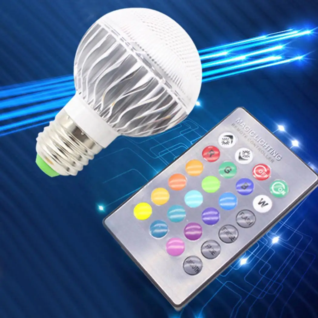 Adjustable Light Color Light Bulb Remote Control LED Lighting 3W RGB