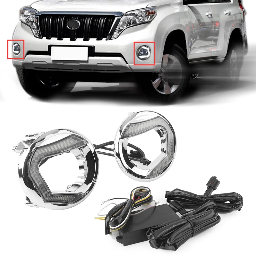 

LED Daytime Running Fog Light Lamp DRL For Toyota Land Cruiser Prado 2014 2015