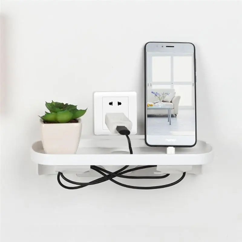 1 Pc شحن الرف العائمة لزجة السرير هاتف تابلت منضدة علبة تخزين الرف المنظم للحمام غرفة نوم