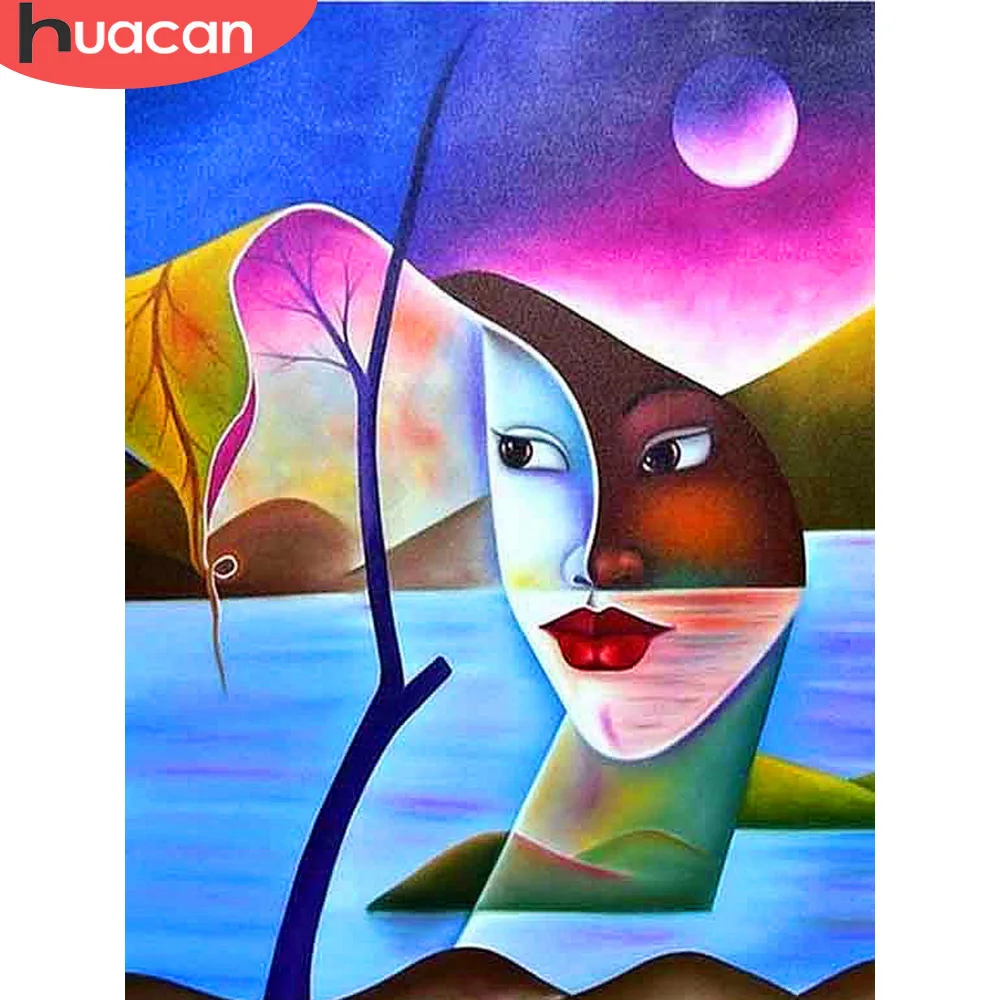 

HUACAN Diamond Painting New Square Stones Cartoon Diamond Mosaic Full Layout Portrait Pictures With Rhinestones Home Decoration