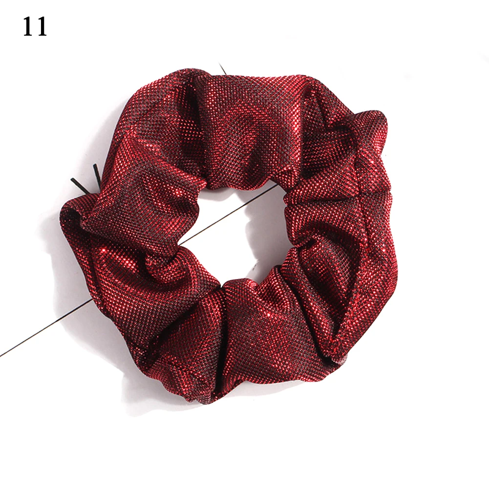 Fashion Bright Silk Elastic Hair Ties For Girls Solid Color Shiny Satin Hairbands Scrunchies Women's Hair Rope Rings Hair Holder