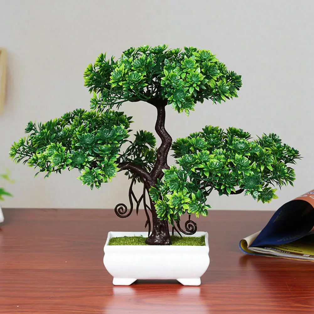 

Artificial Pine Tree Bonsai Plant Home Office Desktop Desk Potted Landscape Creative Simulation Tree Plant Decoration