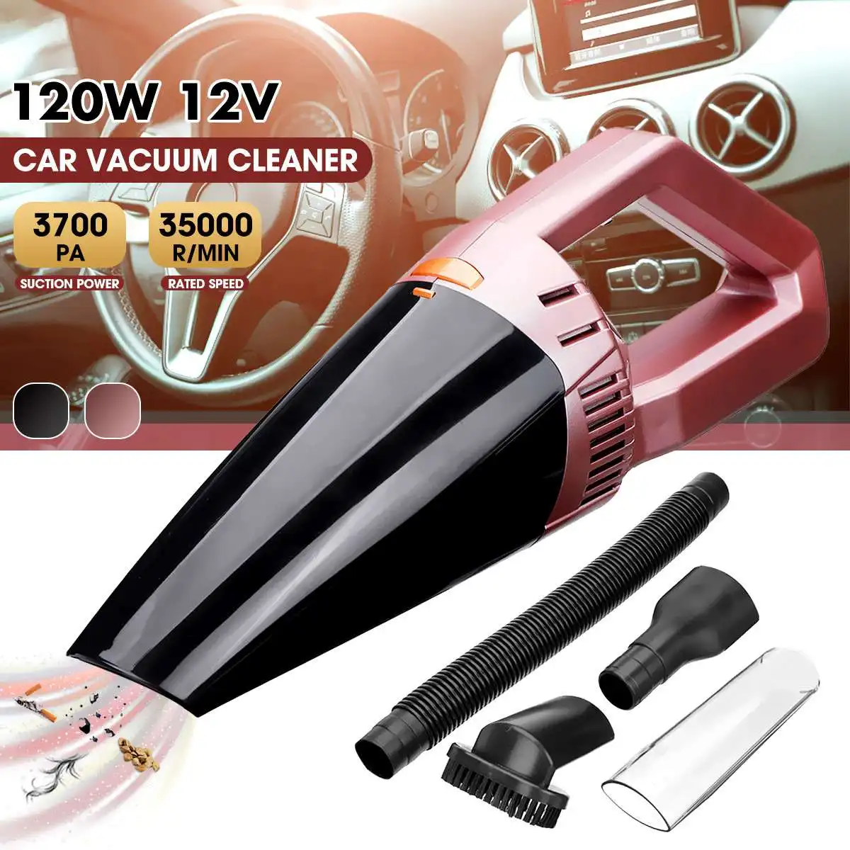 

Newest Car Vacuum Cleaner 120W Portable Handheld 12V HEPA Filter Auto Vacuum Cleaner Wet and Dry Dual Use Home Cleaning Tools