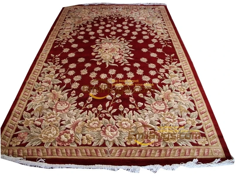 

French Savonnerie Hand Knotted Wool Rug Carpet Handmade Runner Carpet Room Floor Decoration Square Rug Colorful