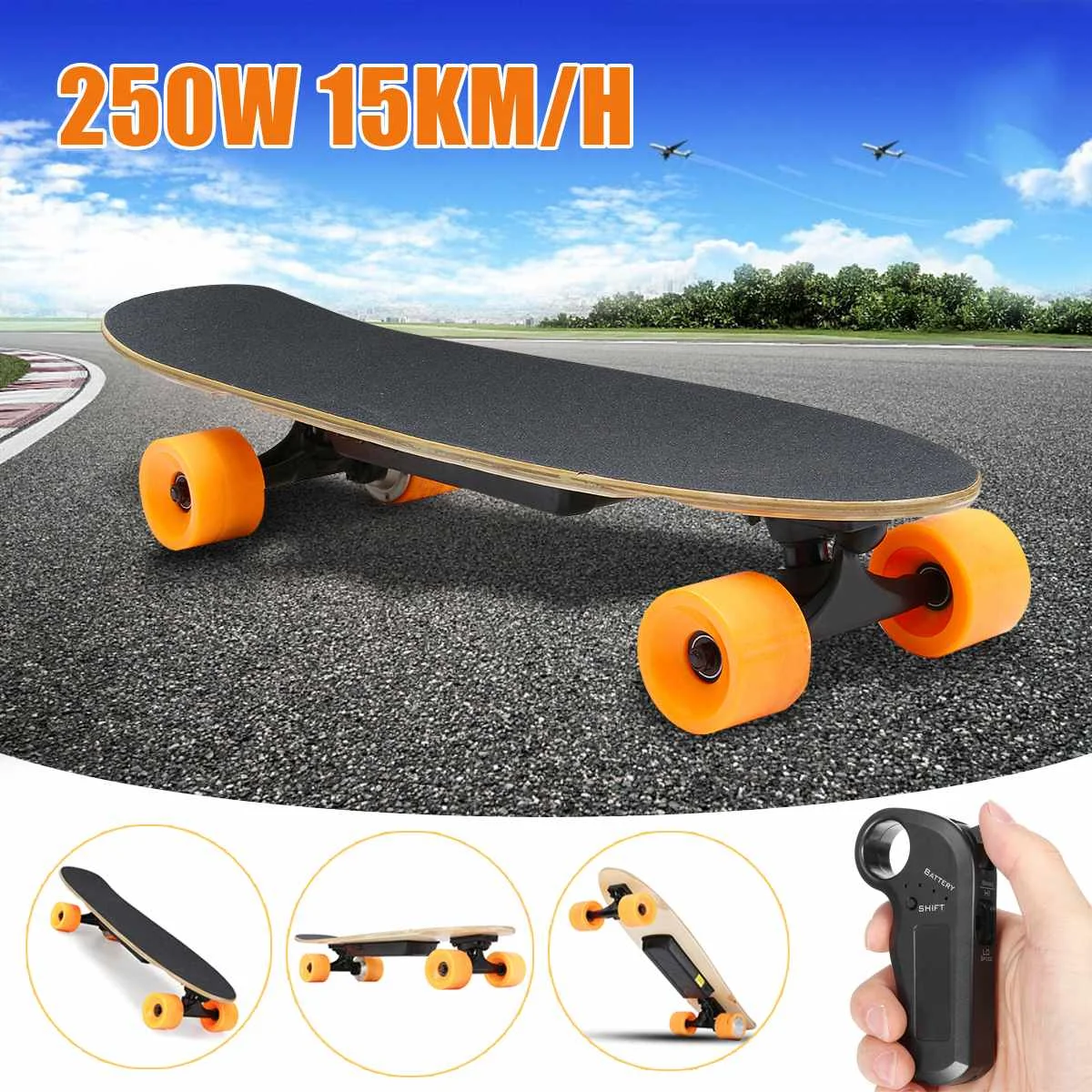 Electric Skateboard Four-wheel Longboard Skate Board Maple Deck Wireless Remote Controll Wheels For Adult Children | Спорт и
