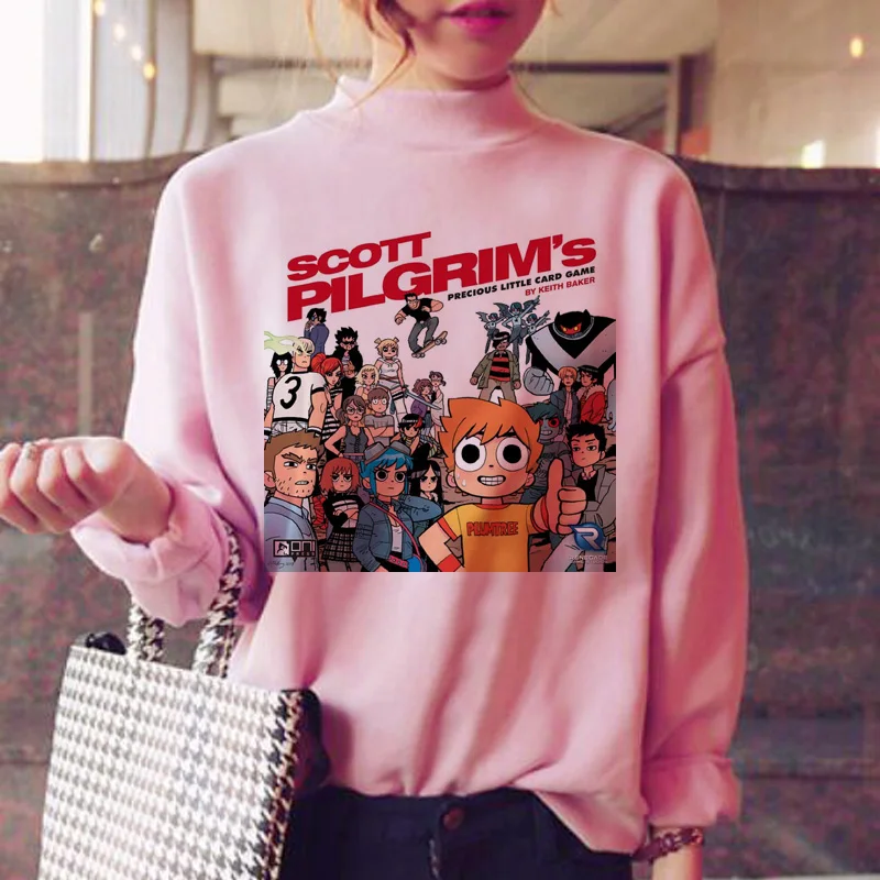 

scott pilgrim hoodies women kawaii japanese harajuku fashion ulzzang clothes oversized kawaii sweatshirt female winter