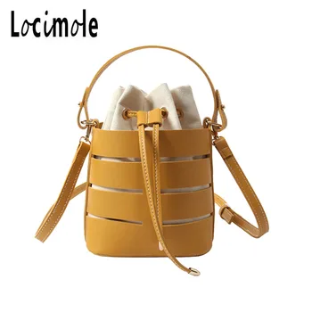 

Locimole Leather Women Bag Bucket Shoulder Bags Solid Big Women Handbag Set Large Capacity Tote Bolsas Feminina BIA262 PM49