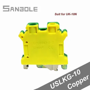 

Copper USLKG-10 Suit for UK10N 10 Square Yellow Green Ground Terminal block Type Connection Earthing Wiring row (10PCS)