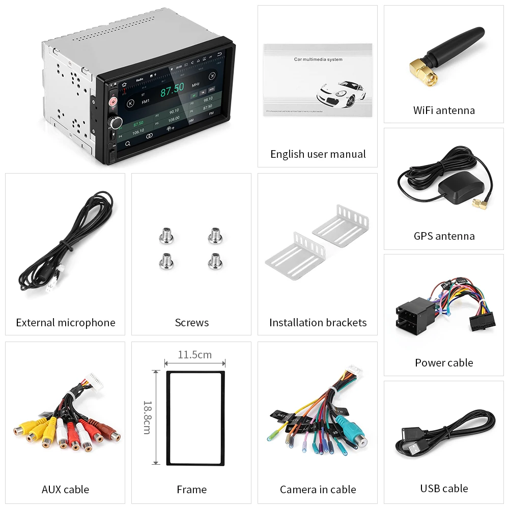 Best ZEEPIN WN7098 7inch Car Multimedia Player Automotive Head Unit Entertainment Video GPS 3G 4G WiFi Bluetooth MirrorLink OBD 5