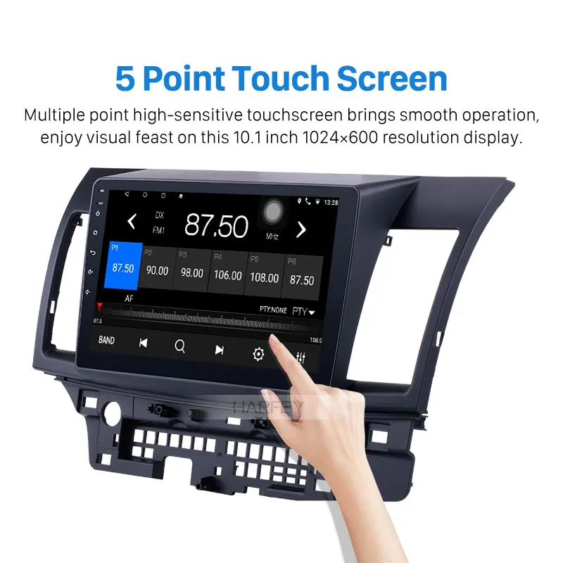 Top 10.1"Android 8.1/9.0 Car Head Unit Radio Player GPS Navigation for 2008-2015 Mitsubishi Lancer-ex support FM Bluetooth Video 2
