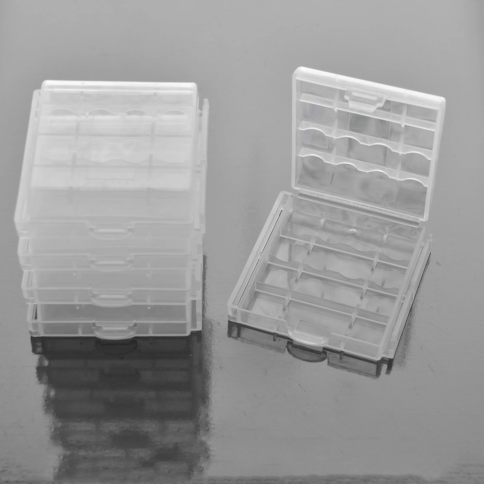 5x Clear Plastic Battery Box Storage Case Cover Holder For AA AAA