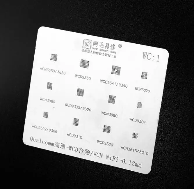 Трафарет Amaoe BGA WCN3680/3660/3620/3980/3990/3615 WCD9330/9341/9340/9335/9326/9304/9320/9306/Reball аудио Wifi IC Оловянная