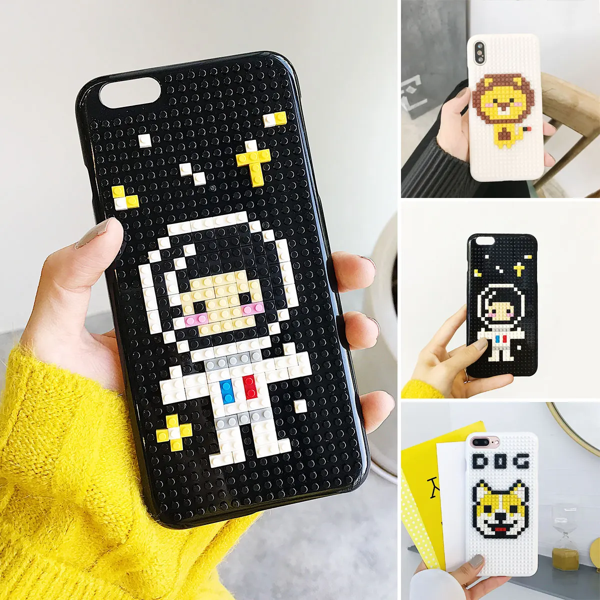 

DIY Building Block Mobile Phone Case Anti-Fall Dustproof Mobile Phone Case for iPhone 6 7 8 Plus