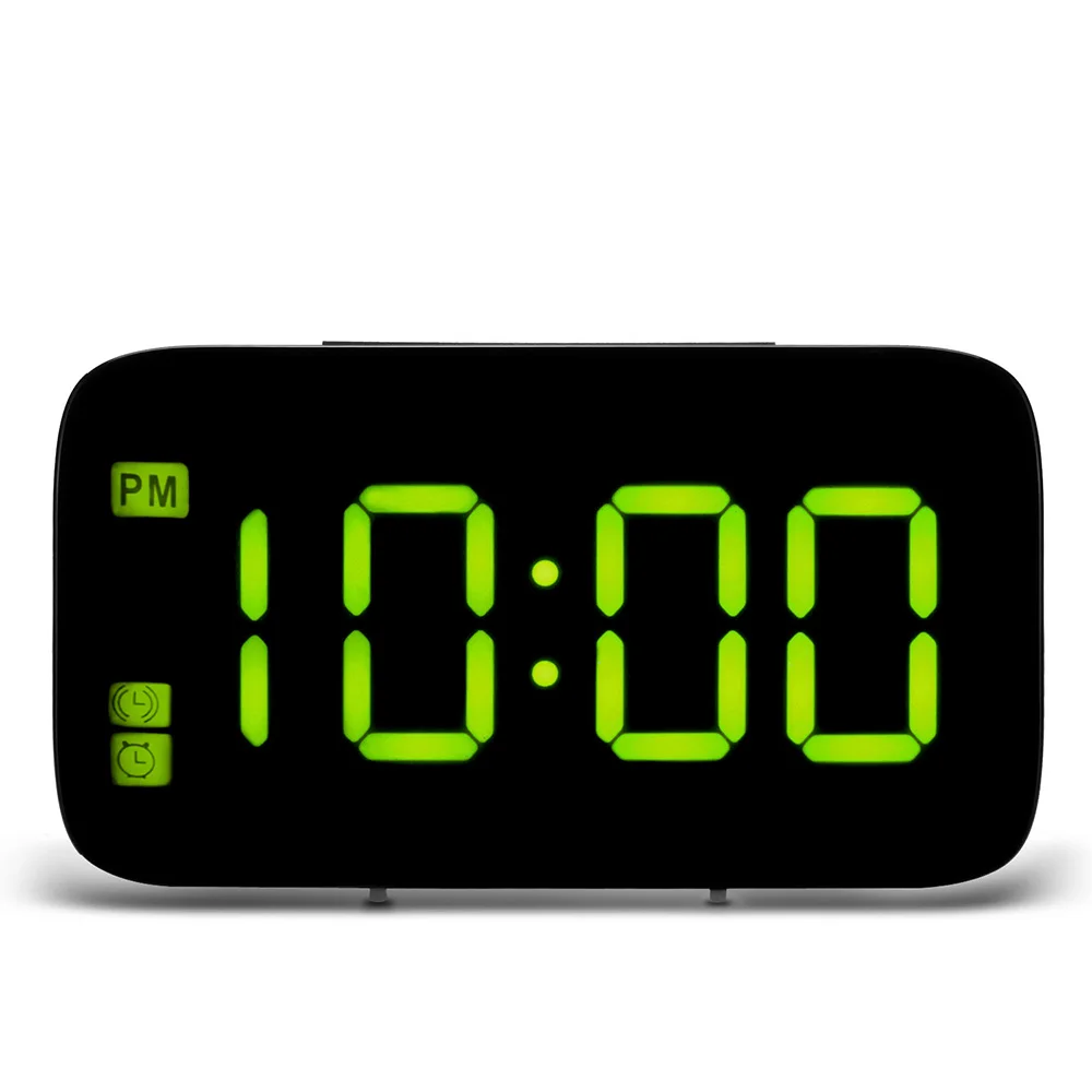 

With LED Watch Alarm Large Backlight USB Snooze Clocks Clock Control LED Digital Electronic Display Table Cable Desktop Voice