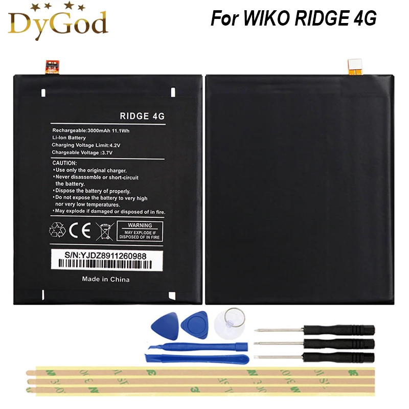 DyGod 3000 mAh для Wiko Ridge 4G большой Ёмкость Батарея высококачественные батарейки
