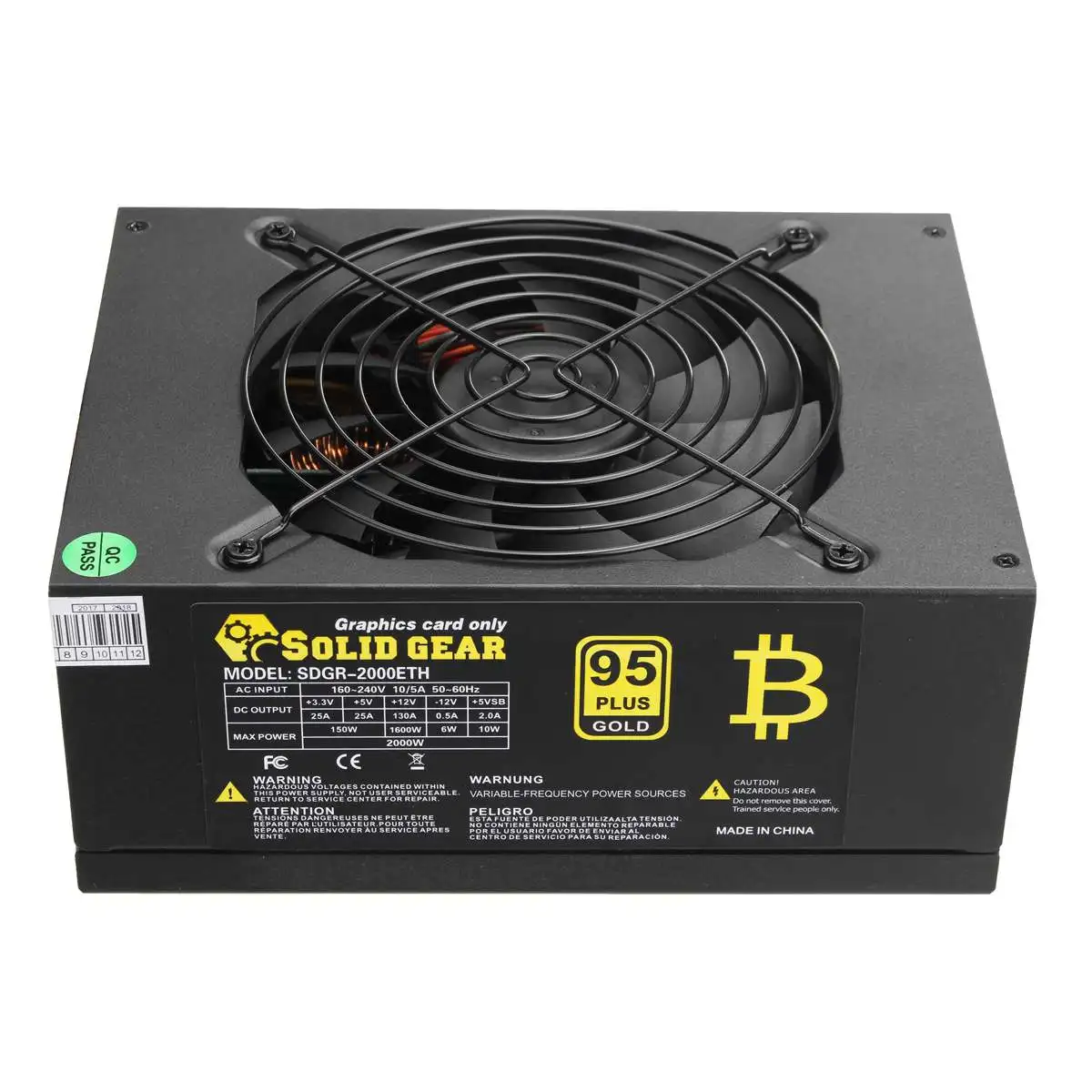 2000W PLUS Gold Power Supply ETH BTC Mining ATX SATA IDE Support 8 GPU Ethereum PC Power Supply For Computer Minner Machine