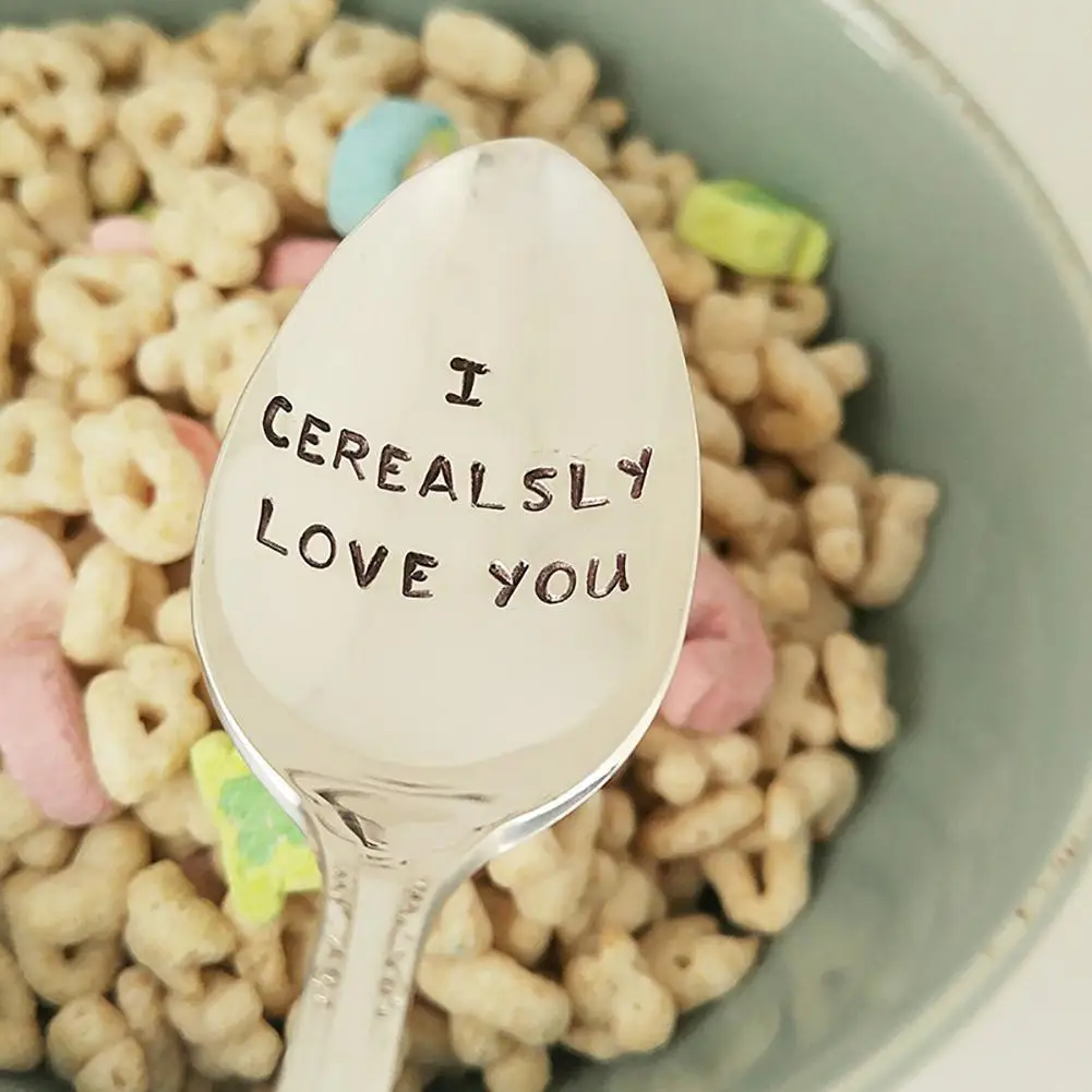 

I Cerealsly Love You Anniversary Couple Boyfriend Cereal Lover Stamp Spoon Gifts