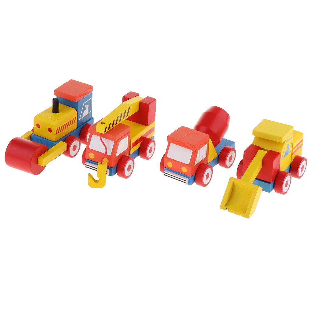 4Pcs Wooden Vehicle Kids Toy Cars Play Set Toy Gift for Baby Early Learning 4Pcs Wooden Vehicle Kids Toy Cars Play Set Toy Gift for Baby Early Learning