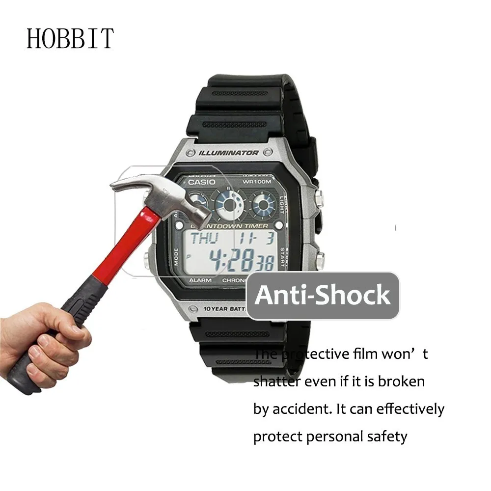 Взрывозащищенная нано пленка для экрана Casio 3 упаковки 5H AE1300WH мужских часов AE1200WHD