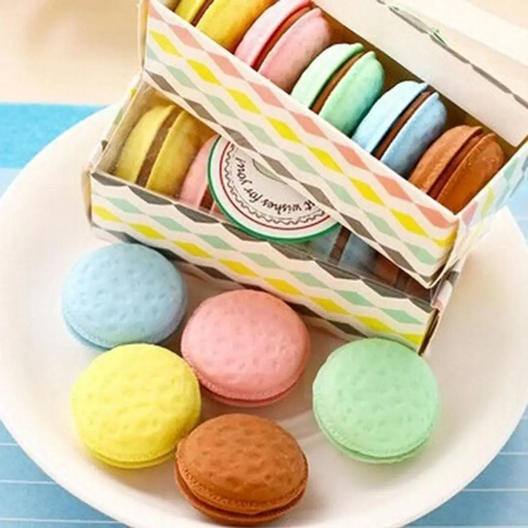 Новые многоцветные Macarons Cookie резиновые для школьников детские школьные офисные