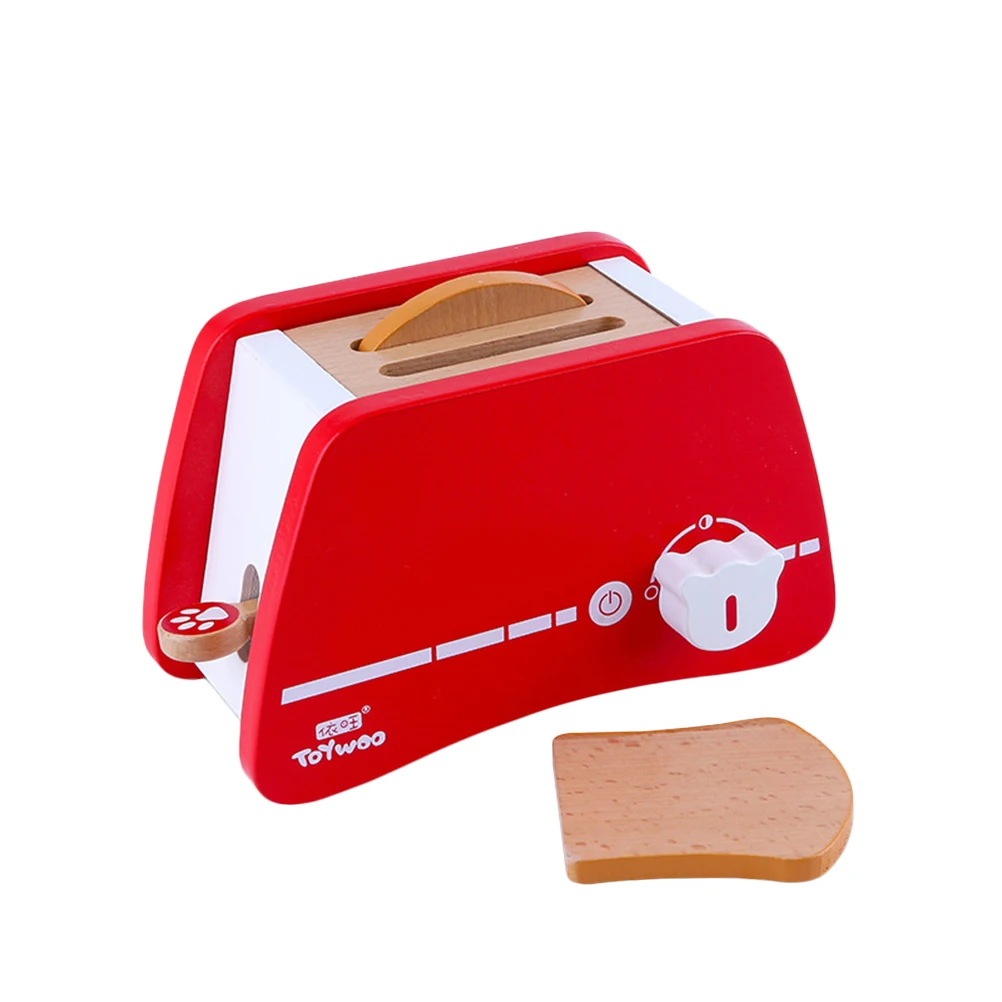 

Wooden Toaster Kitchen Toys Mini Simulation Bread Maker Small Appliances Wooden Kitchen Baker Toy for Kids