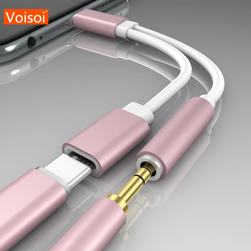 

Mobile Phone USB Adapter Cable 2 In 1 USB-C To 3.5mm Audio Adapter USB To Type C Fast Charge 3.5mm Headphone Converter Cable