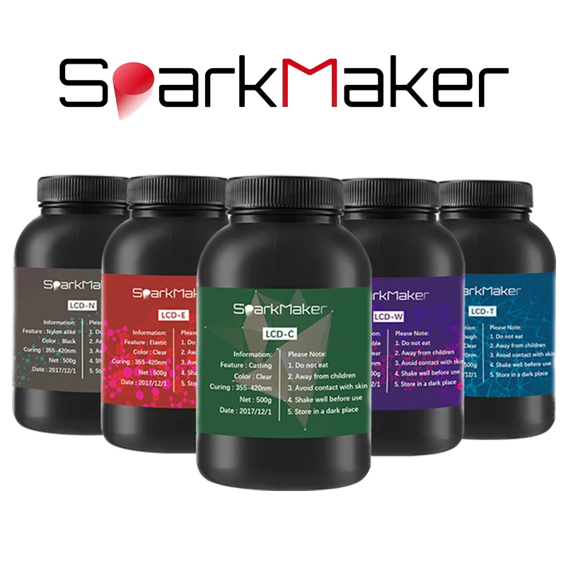 SparkMaker полимеризация смолы 355 420nm для DLP/lcd/SLA 3d принтер Материал s lcd чувствительный