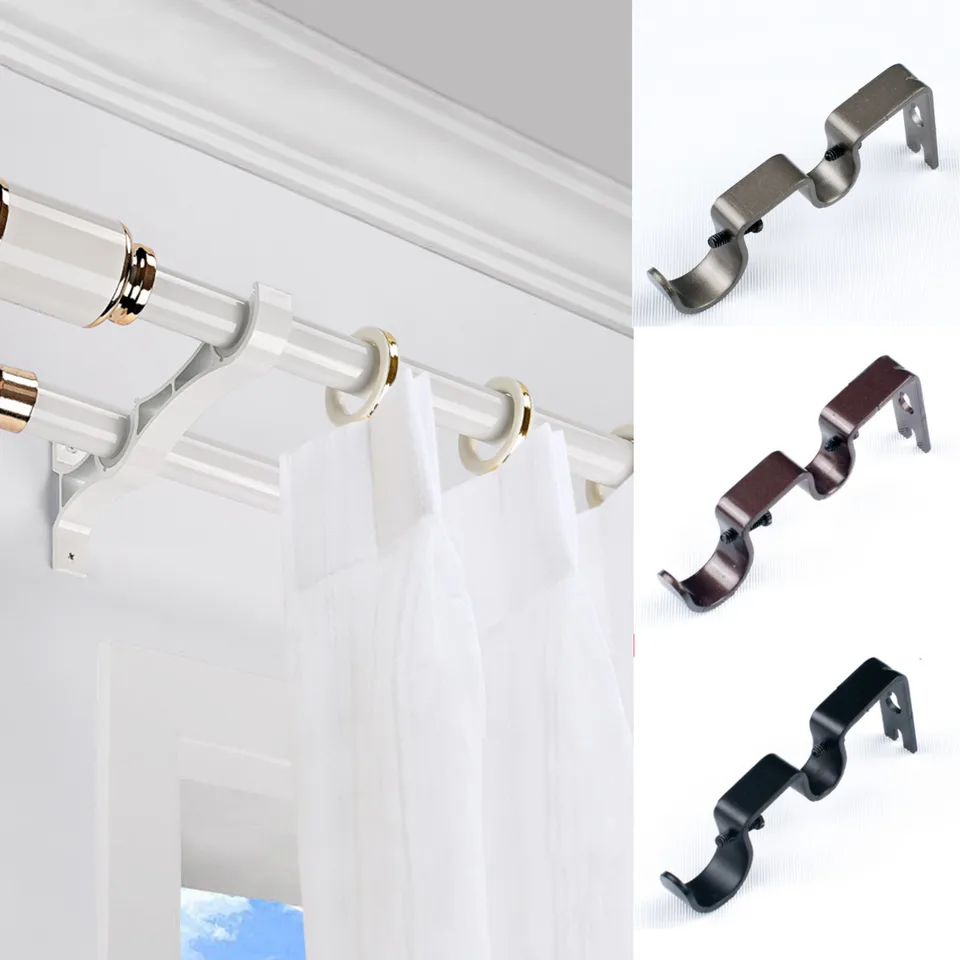 Window Dressing Hardware Iron Heavy Double Window Curtain Rod Pole