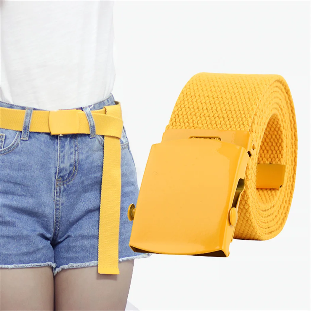 

Casual Unisex Waist Tactical Adjustable Outdoor Belt Military Canvas Belt Men Women Army Style Automatic Buckle Belt