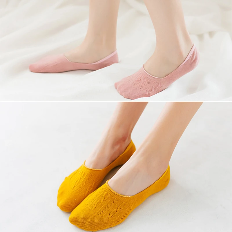 

Sale Candy Color Invisible Non-slip Low Cut Socks Fashion Women Casual Cotton Breathable Ankle Boat Socks