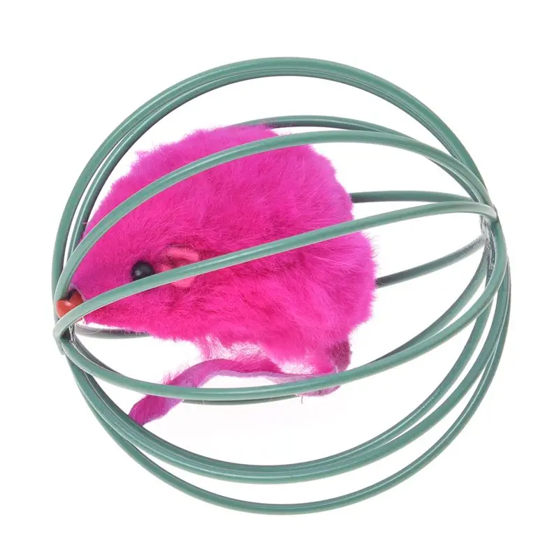 

Pet Cat Kitten Funny Playing Toy Teal Fake Mouse Mice Rat in Cage Ball
