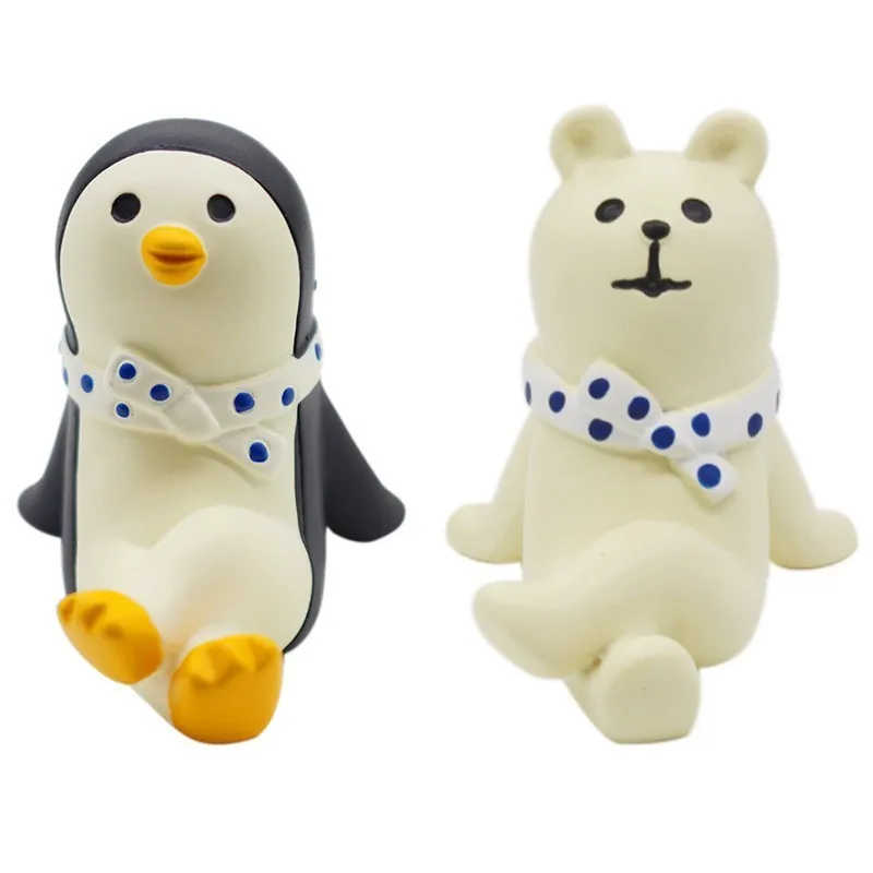 Summer Penguin Gift Ornament INS Exquisite Matte Hand Painted Resin Figurines Small Furnishings Miniatures | Дом и сад