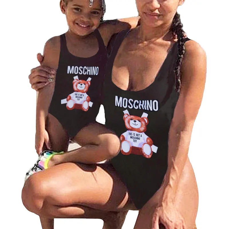 

Mommy and Me Swimsuit Family Matching Baby Girls Women Cartoon Print Mother Kids Girl One Piece Swimwear Bathing Suit Beach Wear