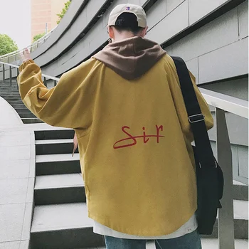 

Spring New Jacket Men Fashion Solid Color Casual Hooded Jacket Man Streetwear Hip Hop Loose Bomber Jacket Male Clothes S-5XL